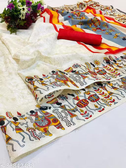 Silk Pink Tassels and Latkans Saree With Blouse