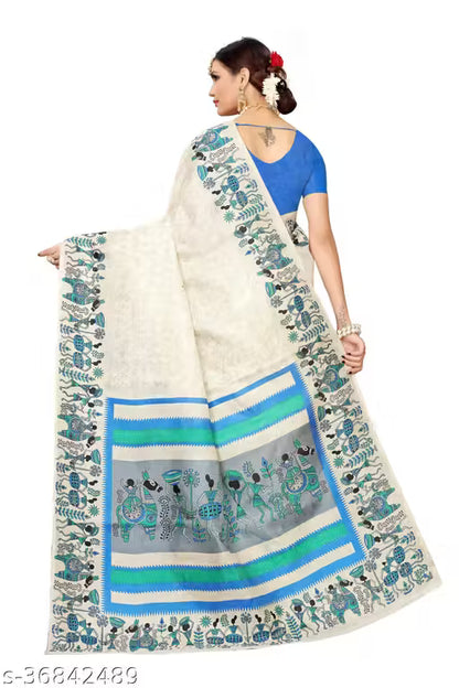 Silk Pink Tassels and Latkans Saree With Blouse