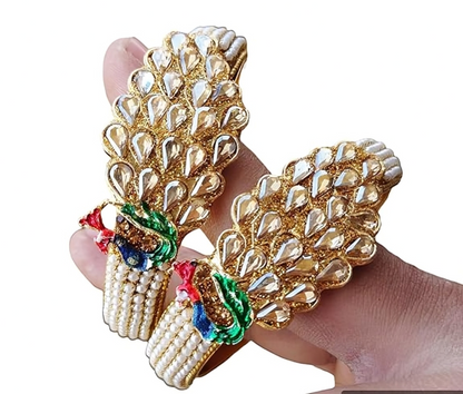 Classic Fashion Pearl Antique Gold Plated & Staylish in peacock design Bangles/Kada Jewellery for Women/Girls