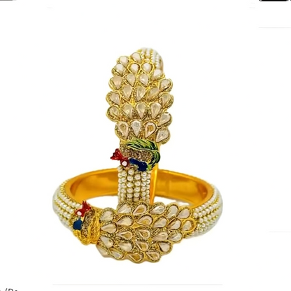 Classic Fashion Pearl Antique Gold Plated & Staylish in peacock design Bangles/Kada Jewellery for Women/Girls